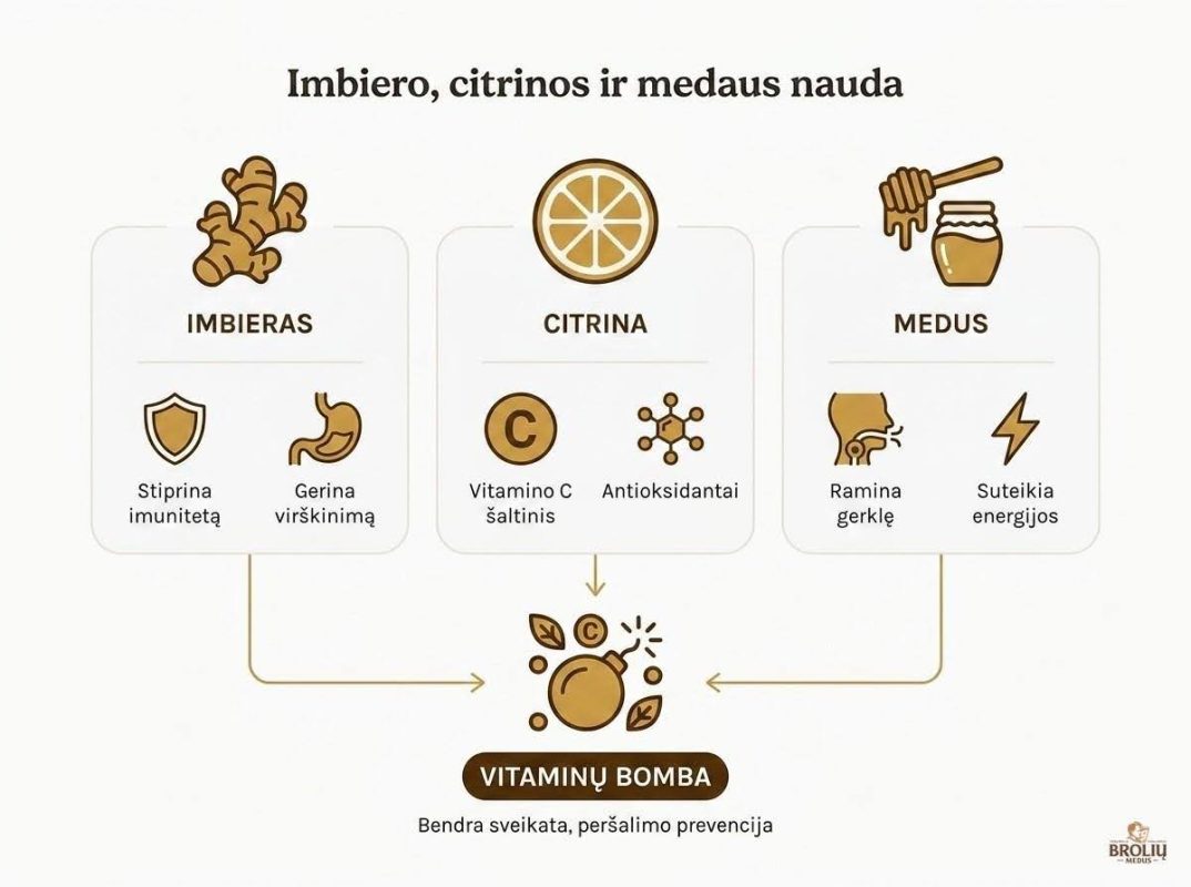 Imbieras, citrina ir medus: nauda, receptas ir kam šis derinys netinka 2 imbieras