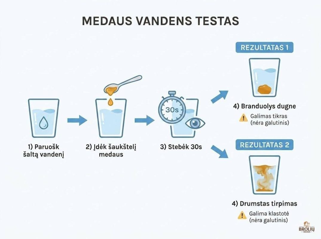 Kaip atskirti tikrą medų nuo netikro: testai, etiketės ir patikimi šaltiniai 2 vanduo